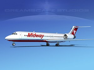 turbines boeing 717-200 717s 3d model