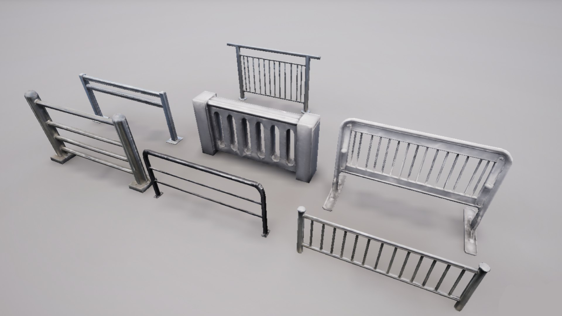 Modular Railing Pack Model - TurboSquid 2347936