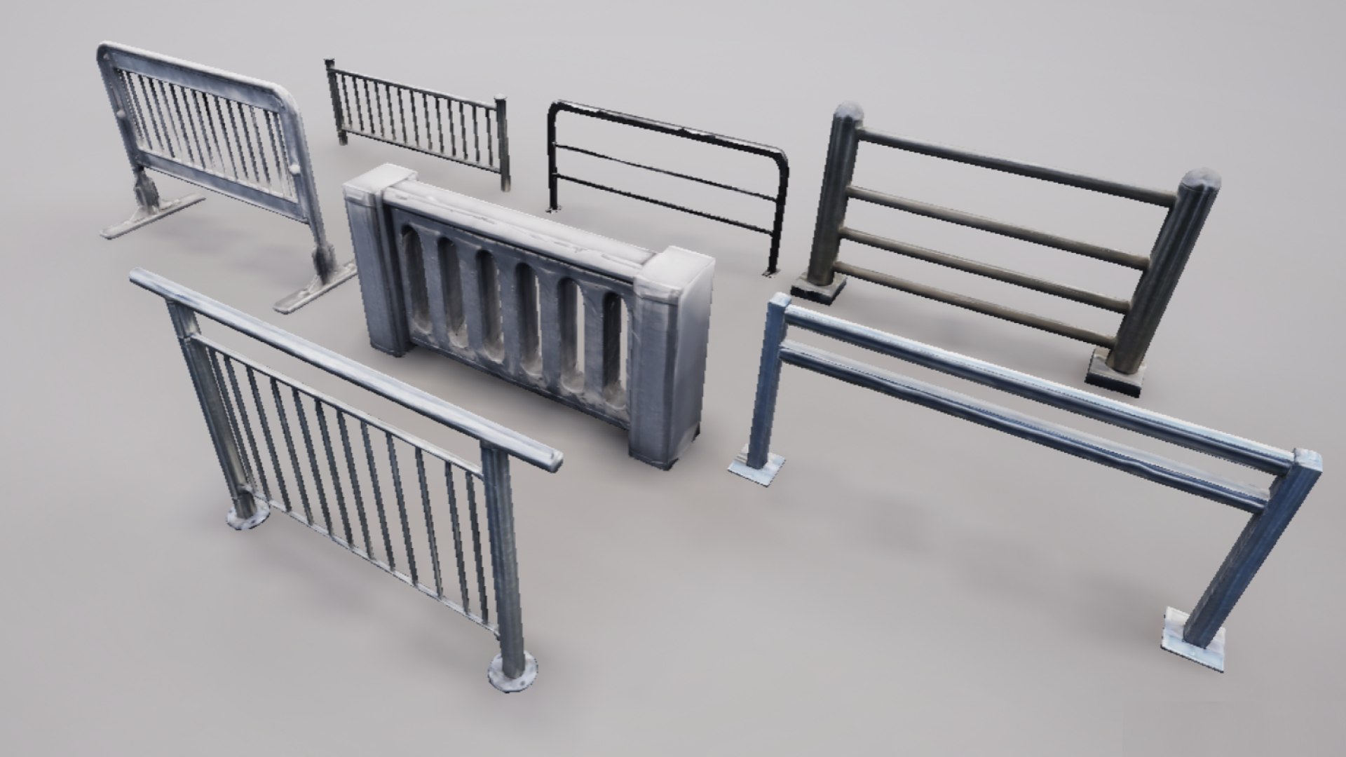 Modular Railing Pack Model - TurboSquid 2347936