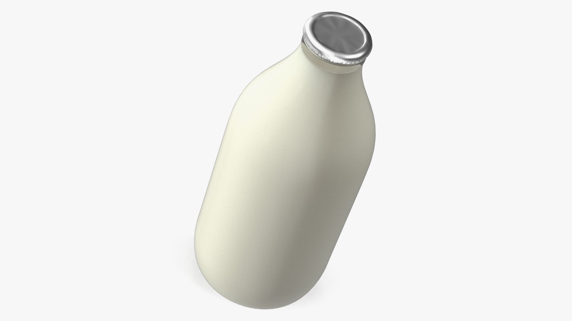 Glass Bottle of Whole Milk Bottle with Foil Top 3D model preview