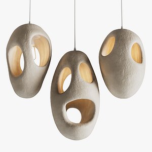 Sculptural Japandi Pendant light