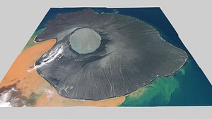 Volcano Krakatoa Indonesia 3D model