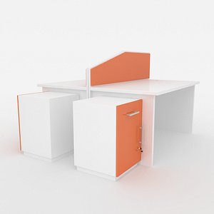 Modern office desk workstation with divider