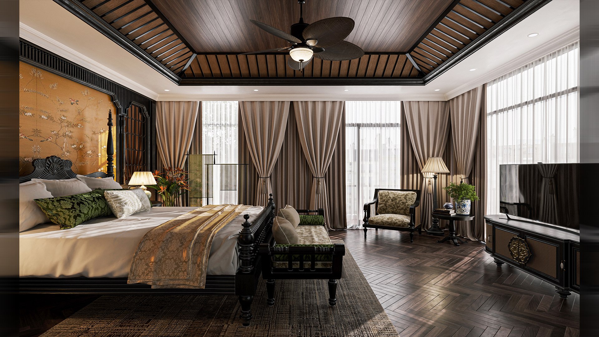 Master Bedroom - 373 Indochine Villa - SuperCAT - MAX FBX OBJ SKP DEA ...
