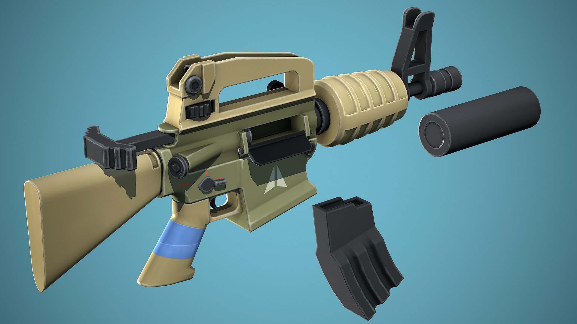 Stylized M4A1 Low Poly 3D https://p.turbosquid.com/ts-thumb/C4/ultAis/Tt/screenshot033/png/1640435723/1920x1080/fit_q87/b24aa80fdfe944c9efbe89f9db676541fc1c8039/screenshot033.jpg