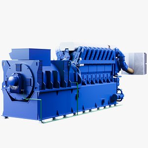 3d model of diesel v16