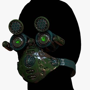 3D 3D Gas mask respirator scifi futuristic model