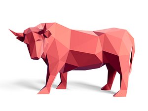 LowPoly Bull Figurine