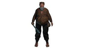 AAA 3D REALISTIC CHARACTER - FANTASY MEDIEVAL OLD MAN BUTCHER 3D model