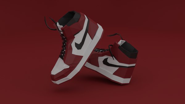 3D Low poly Jordan 1 high model