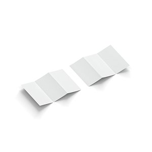 2 White Booklets and Flyers - bifold and trifold map guide brochure 3D model