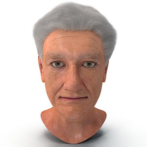 elderly woman head 3d model
