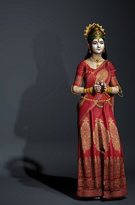 Goddess - Indian Style - 3D Rigged