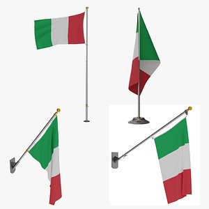 Italian Flags Bundle 3D model