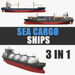 3D model sea cargo ships