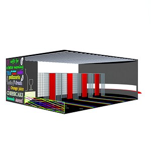 3D model cafe Bar 2