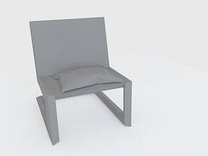 3D black plastic chair