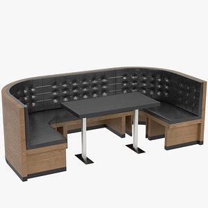 3D Diner booth set 4 model