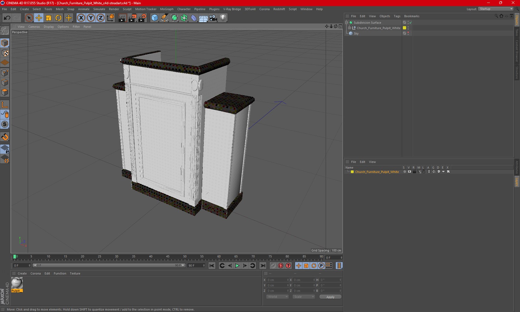 3D Church Furniture Pulpit White - TurboSquid 2199175