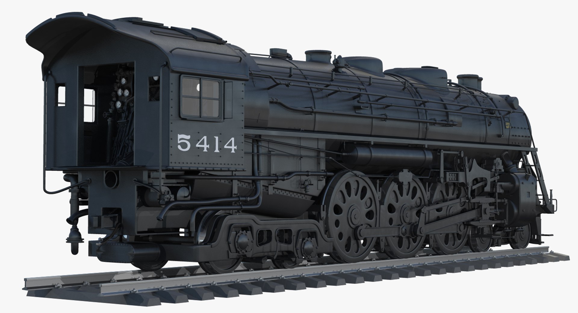 hudson j3a steam engine 3d model