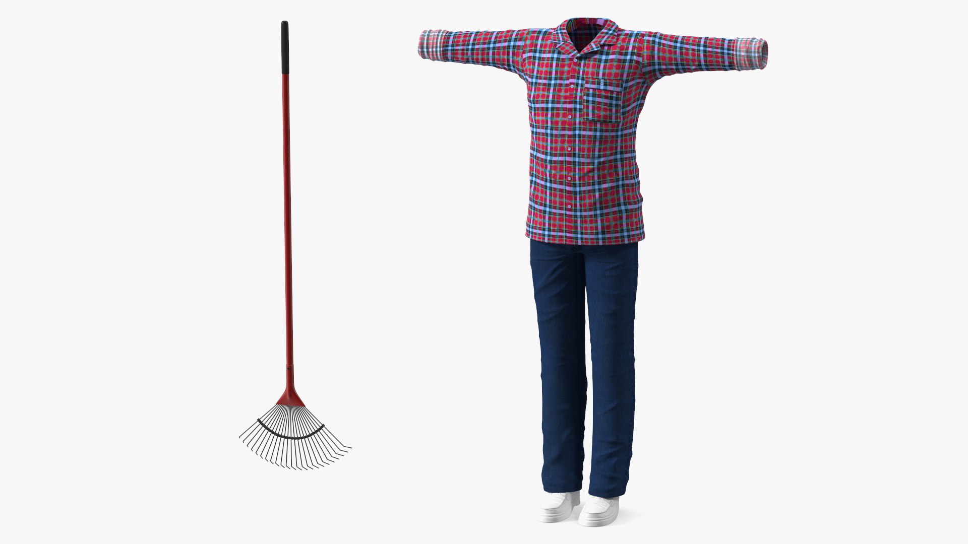 Gardener Clothes Set for Men 3D model preview