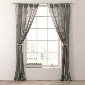 METALLIC OPAQUE LINEN DRAPERY PANEL