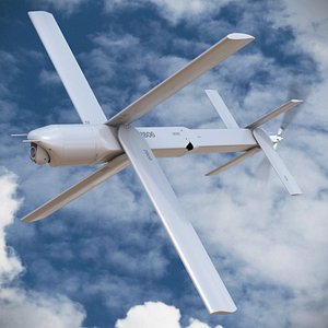 3D Strike Loitering Munition UAV White Rigged model
