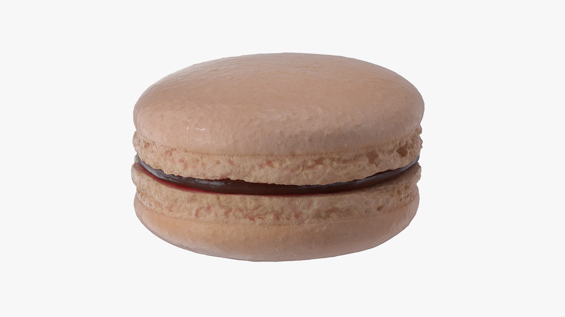 Chocolate Macaron 3D model preview