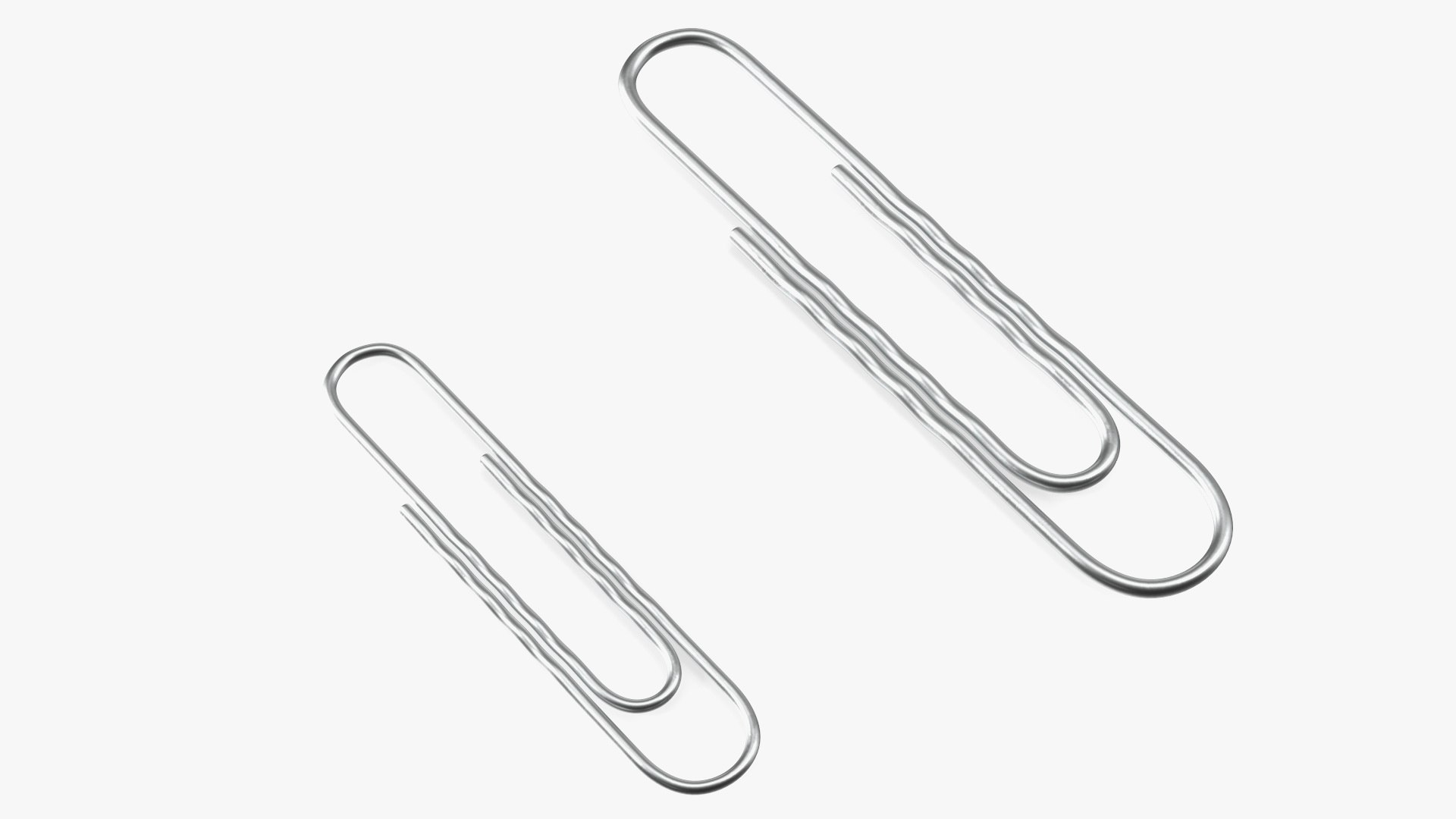 Paper Clip Wavy Shape Metal 3D model preview