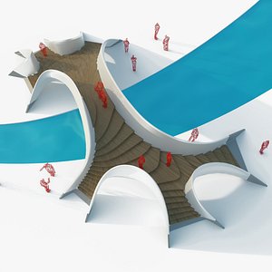 Organic Spider Landscape Bridge 3D model