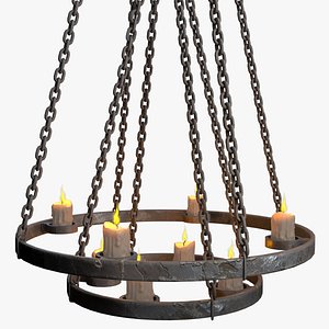 3D chandelier low-poly model