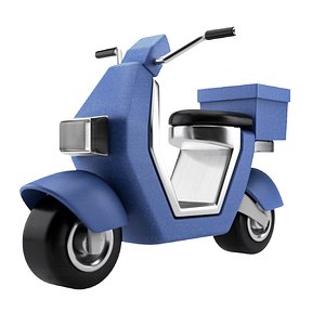 Low poly delivery scooter C4D FBX OBJ STL