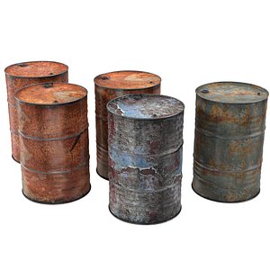 Steel barrels rusty