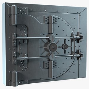 Security Dark Metal Bank Vault Door