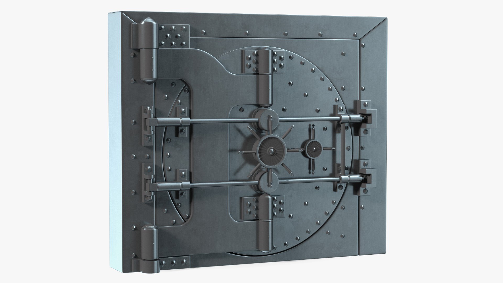 Security Dark Metal Bank Vault Door 3D model preview
