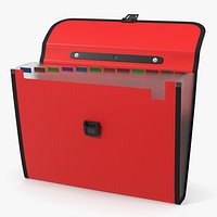 Expandable Document File Folder Red Open