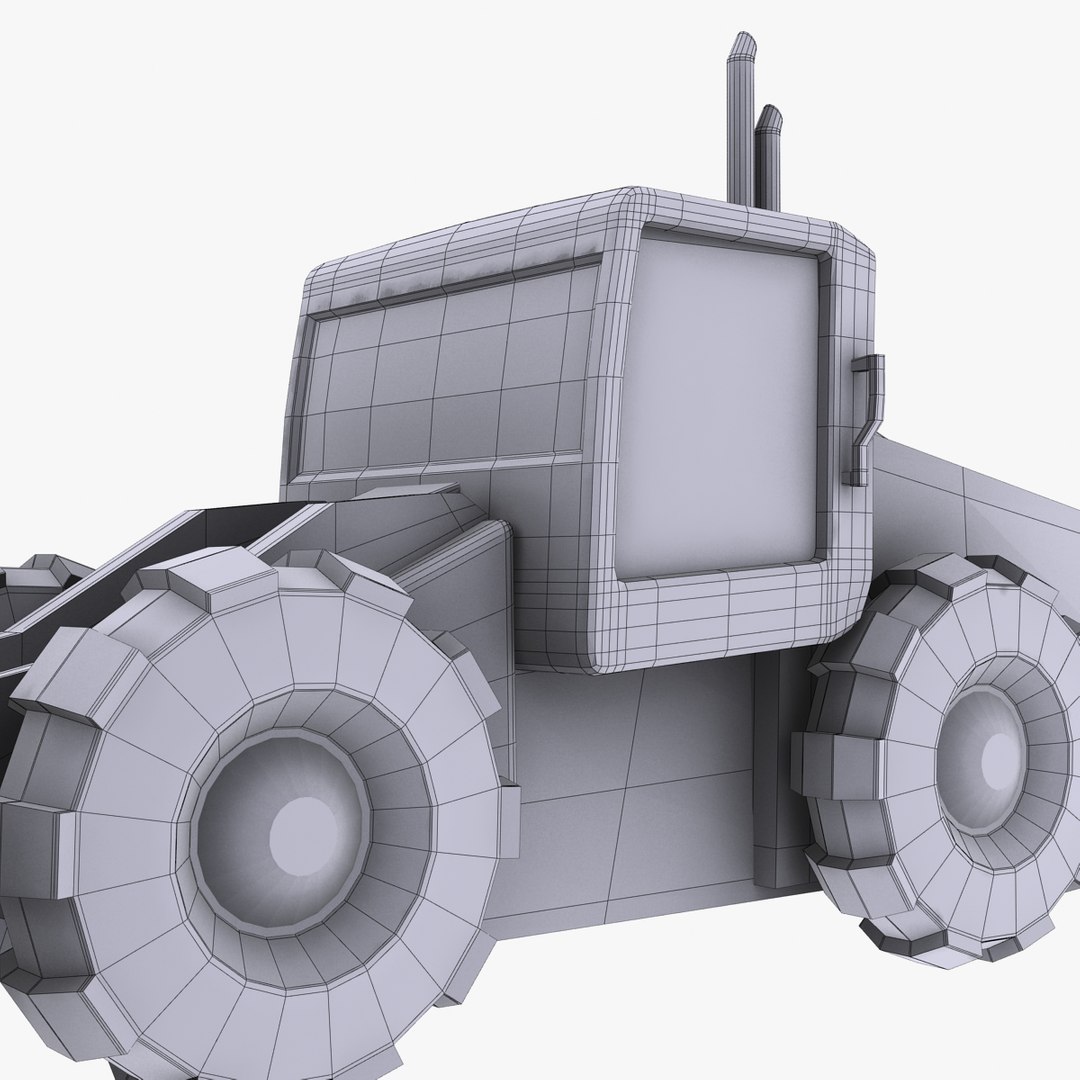 Cartoon Bulldozer 3d Obj