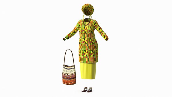 modelo 3d Conjunto de ropa tradicional de mujer africana - TurboSquid  1999846
