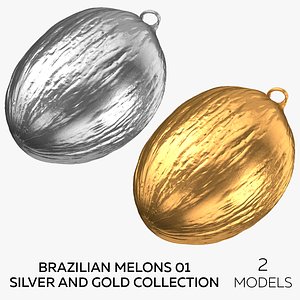 Brazilian Melons 01 Silver and Gold Collection  - 2 models 3D