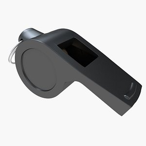 3D Black Referee Whistle model