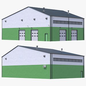 Industrial Building 13 Green model