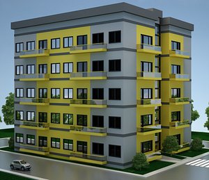 3D Apartment Building 05 model
