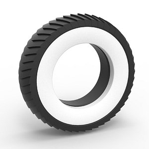 Diecast pulling tractor Whitewall rear tire 2 Scale 1 to 25 3D model