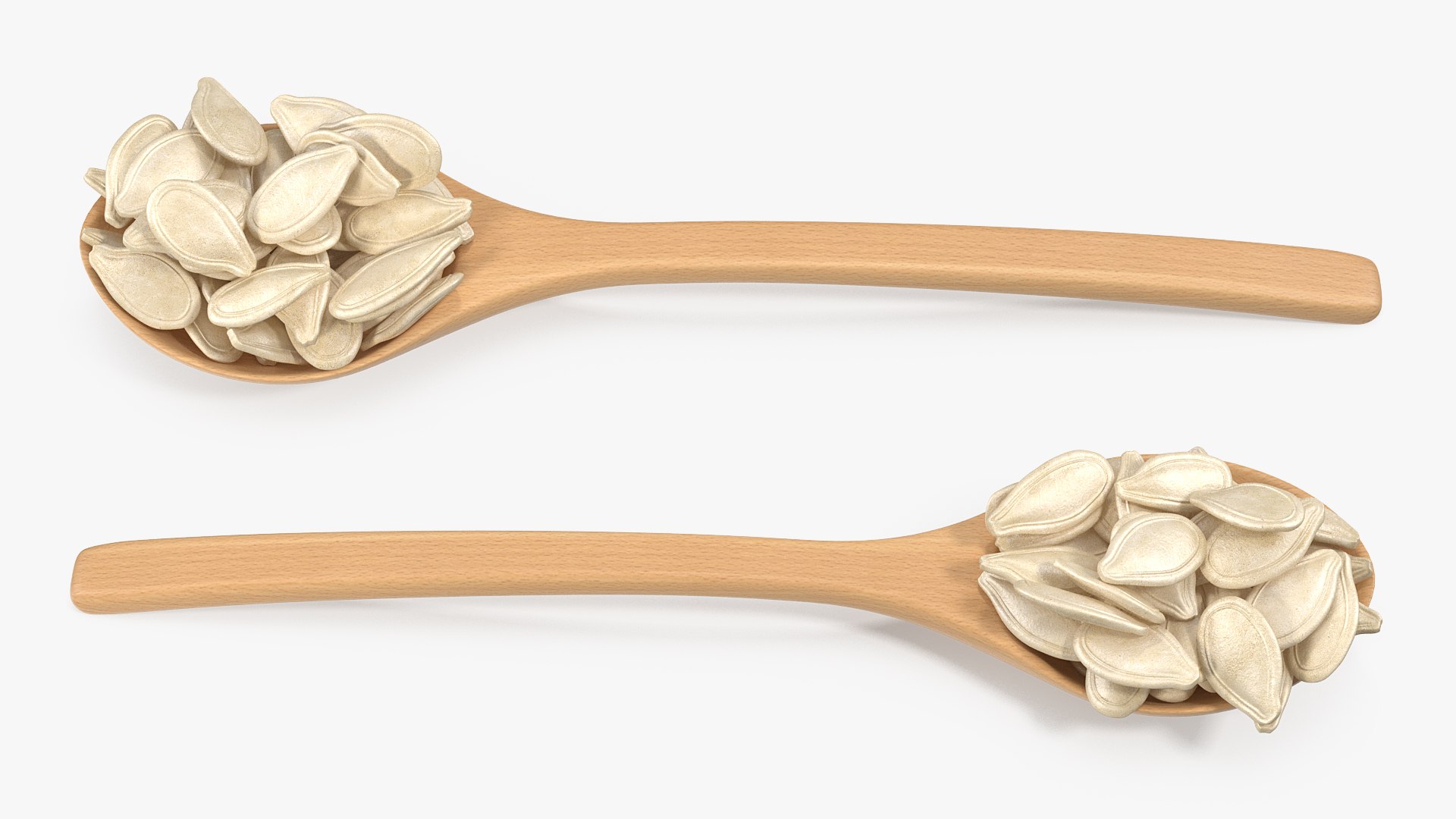 Wooden Spoon with Pumpkin Seeds 3D model preview