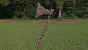 3D model axe hand handaxe