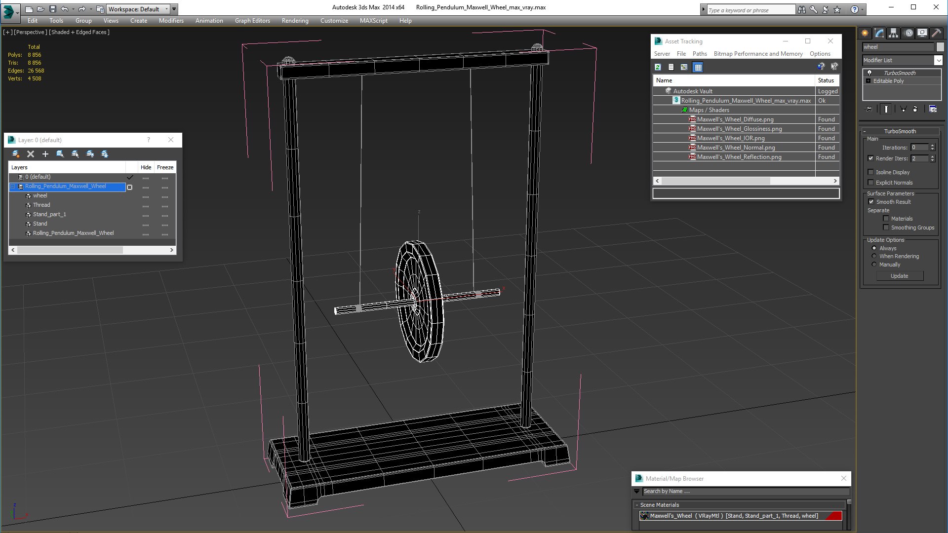 3D model Rolling Pendulum Maxwell Wheel https://p.turbosquid.com/ts-thumb/C6/ks2aeB/SG/rollingpendulummaxwellwheelc4dmodel023/jpg/1618310294/1920x1080/fit_q87/d4e42f38b656d75d8208dcebd72c3e63f58e0dad/rollingpendulummaxwellwheelc4dmodel023.jpg