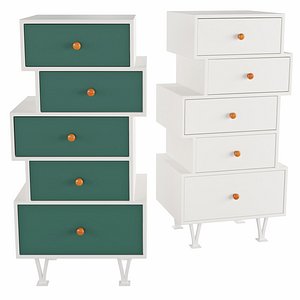 Homary-Modern Cabinet 5 Drawers 3D
