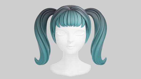 modelo 3d Coletas rectas Poly Hair - TurboSquid 1739610