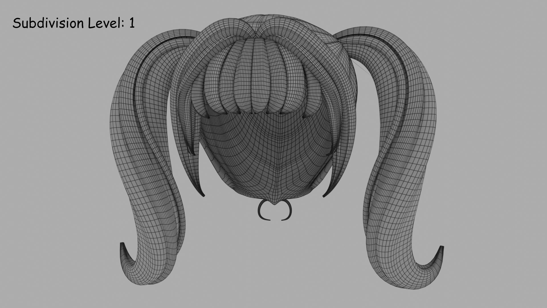 Straight Pigtails Poly Hair 3d Model Turbosquid 1739610