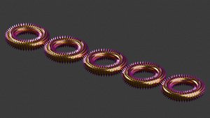 3D Realistic Acupressure Massage Ring Set 3D Model